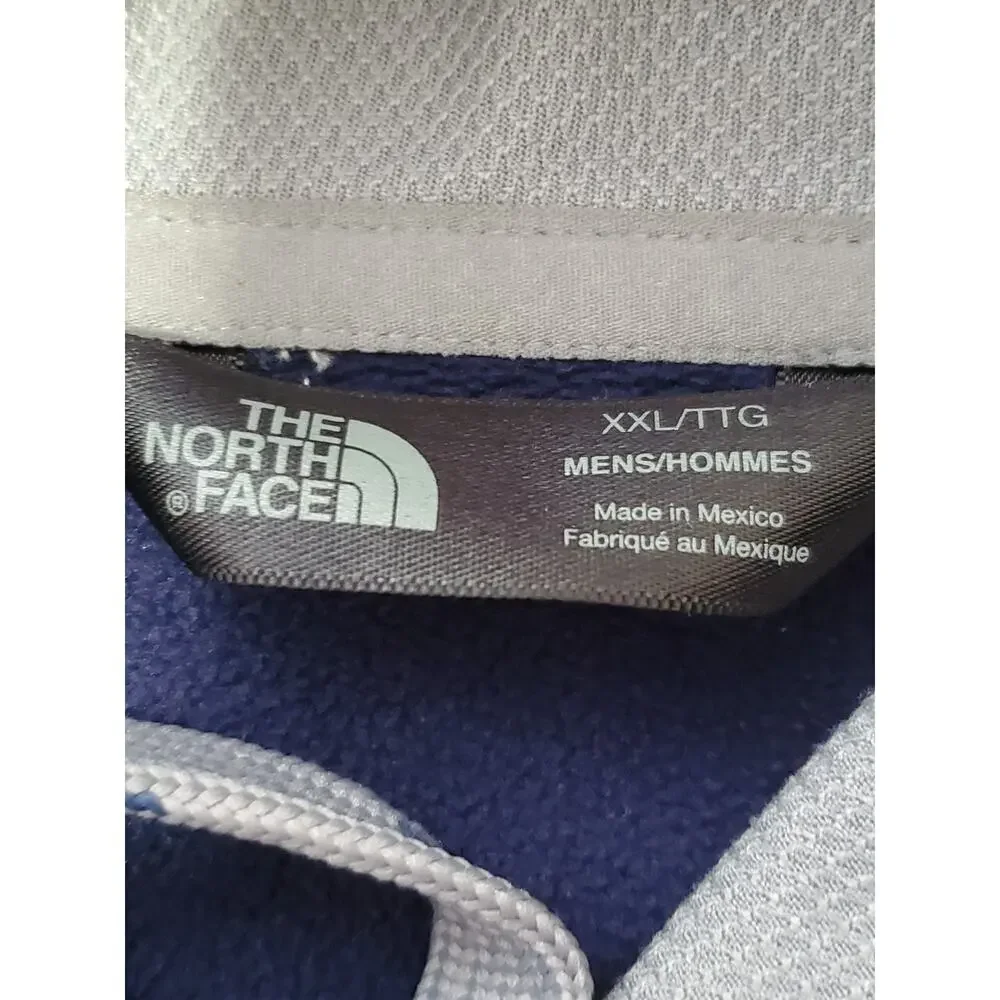 The North Face Men’s XXL Blue Pullover Hoodie Logo Sweatshirt Polyester